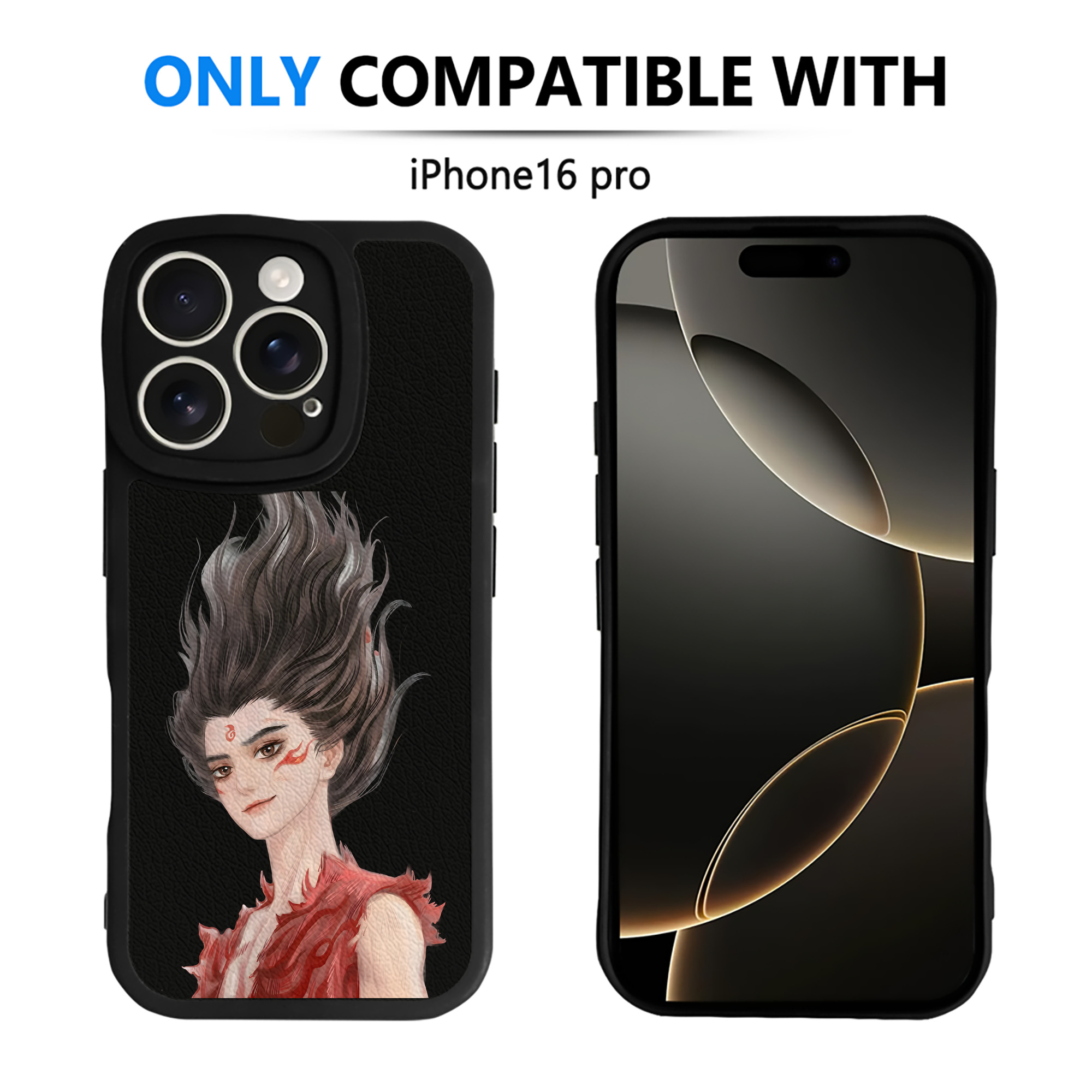 （画像用） Ne Zha 2 ナタ 魔童の大暴れ 【iPhone 16シリーズ対応】シリコンスマホケース（レザー調） 材質：シリコン